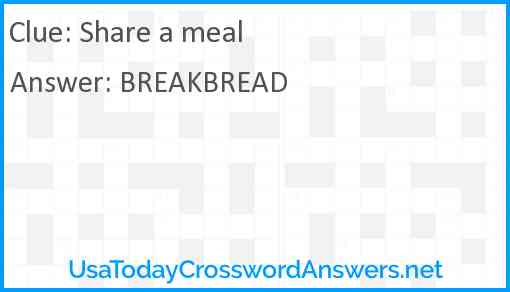 Share a meal Answer