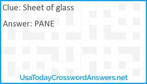 Sheet of glass Answer
