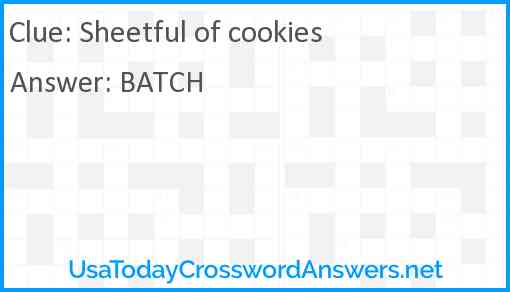 Sheetful of cookies Answer