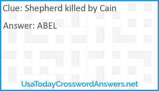 Shepherd killed by Cain Answer