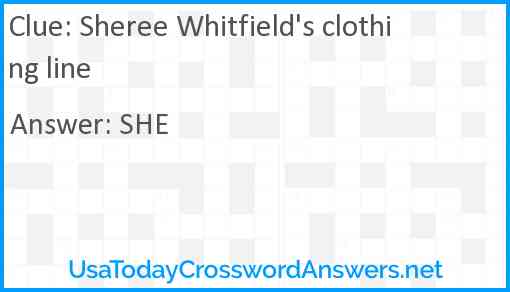 Sheree Whitfield's clothing line Answer