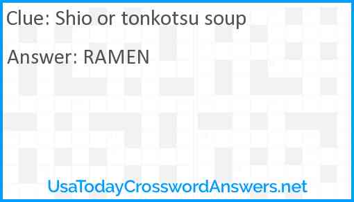 Shio or tonkotsu soup Answer