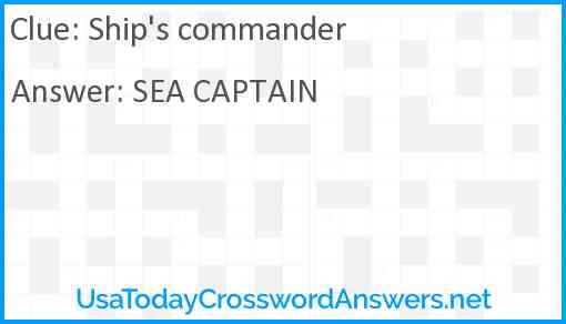 Ship's commander Answer