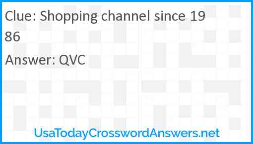 Shopping channel since 1986 Answer