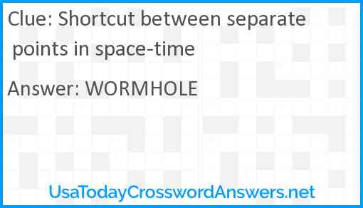 Shortcut between separate points in space-time Answer
