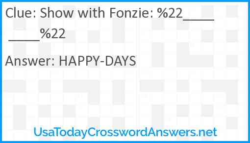 Show with Fonzie: %22____ ____%22 Answer