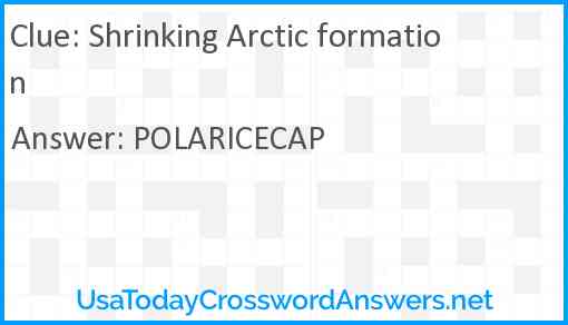 Shrinking Arctic formation Answer
