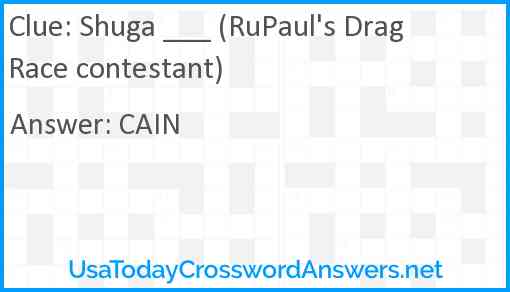 Shuga ___ (RuPaul's Drag Race contestant) Answer