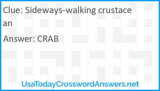 Sideways-walking crustacean Answer