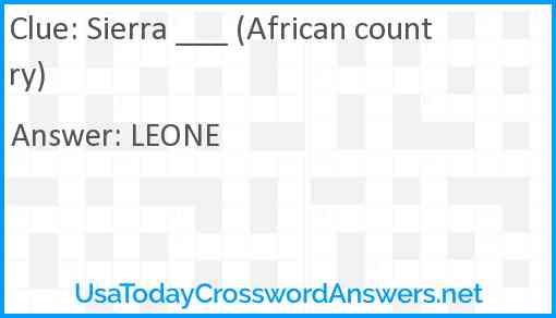 Sierra ___ (African country) Answer