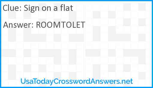 Sign on a flat Answer