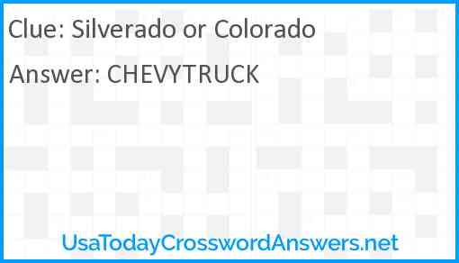 Silverado or Colorado Answer