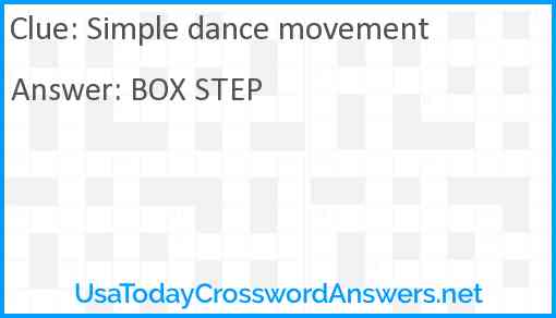 Simple dance movement Answer