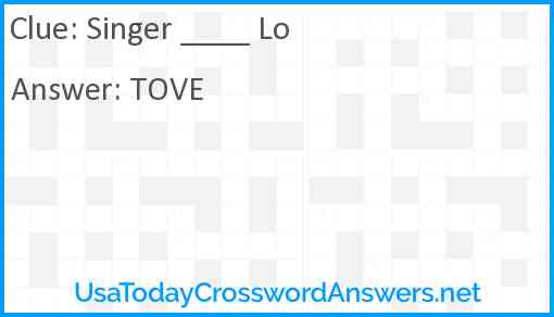 Singer ____ Lo Answer