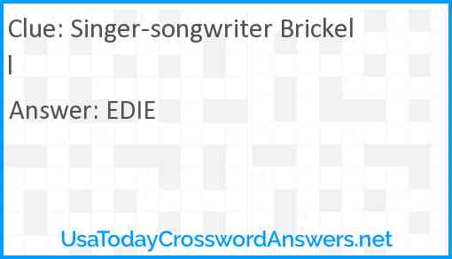 Singer-songwriter Brickell Answer