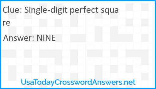 Single-digit perfect square Answer