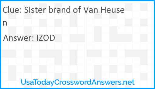 Sister brand of Van Heusen Answer