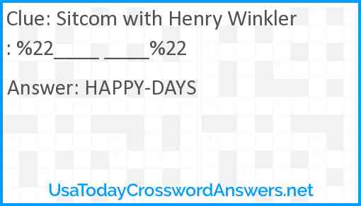 Sitcom with Henry Winkler: %22____ ____%22 Answer