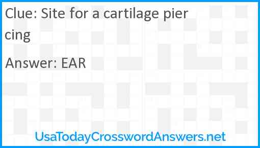 Site for a cartilage piercing Answer