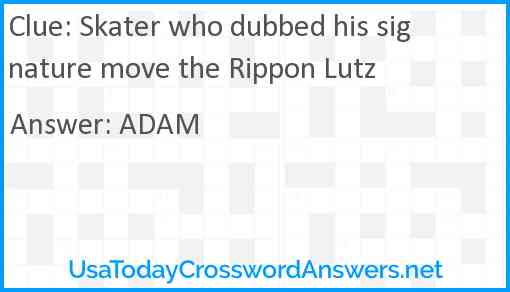 Skater who dubbed his signature move the Rippon Lutz Answer