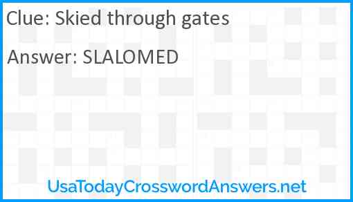 Skied through gates Answer