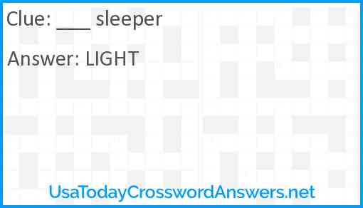 ___ sleeper Answer