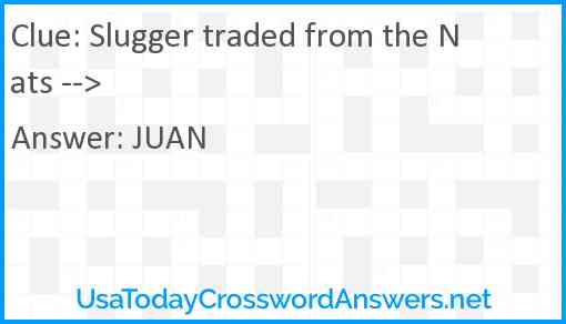 Slugger traded from the Nats --> Answer