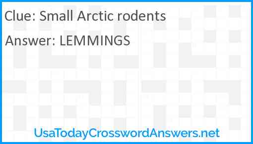 Small Arctic rodents Answer