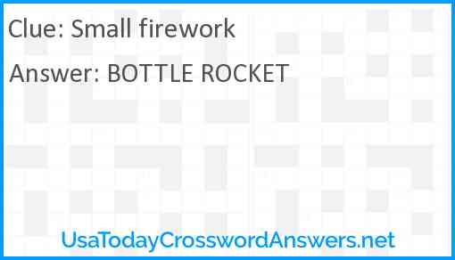 Small firework Answer