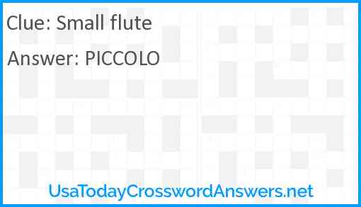 Small flute Answer