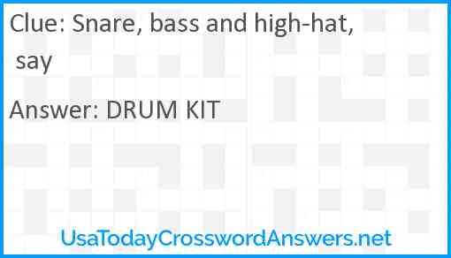 Snare, bass and high-hat, say Answer