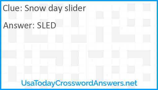 Snow day slider Answer