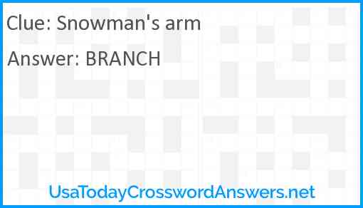 Snowman's arm Answer