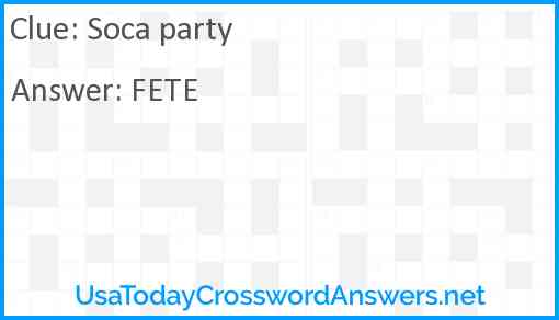 Soca party Answer