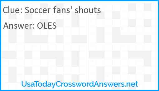 Soccer fans' shouts Answer