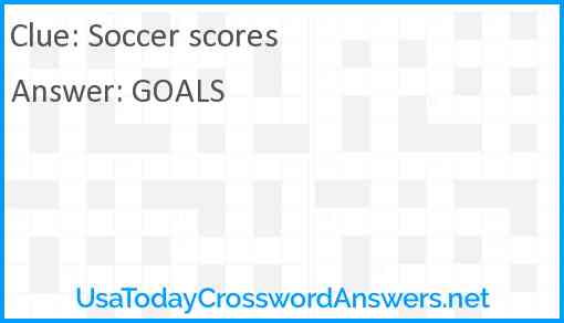 Soccer scores Answer
