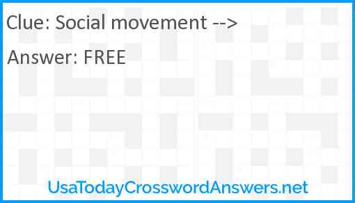 Social movement --> Answer