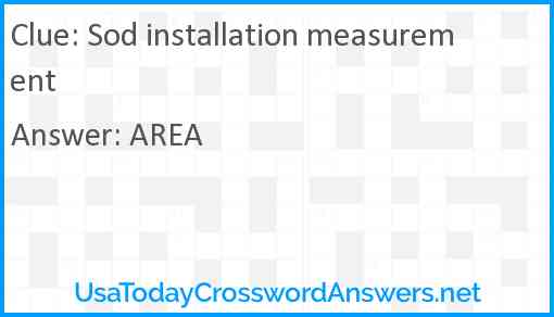 Sod installation measurement Answer