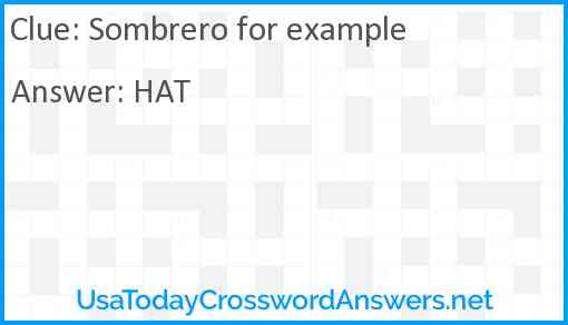 Sombrero for example Answer