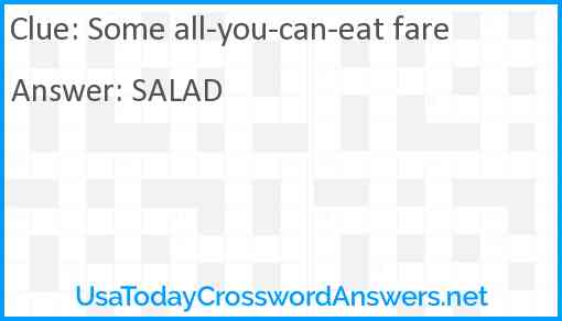 Some all-you-can-eat fare Answer