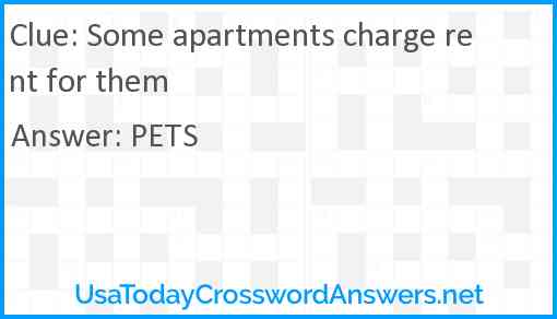 Some apartments charge rent for them Answer
