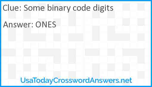 Some binary code digits Answer