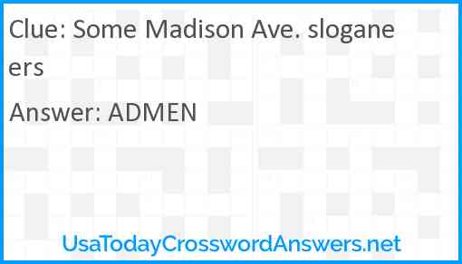 Some Madison Ave. sloganeers Answer