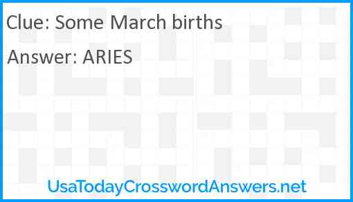 Some March births Answer