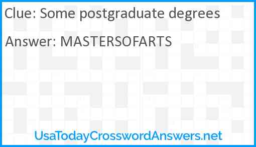 Some postgraduate degrees Answer