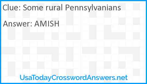 Some rural Pennsylvanians Answer