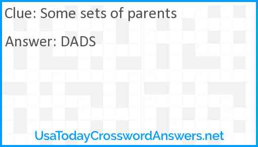 Some sets of parents Answer