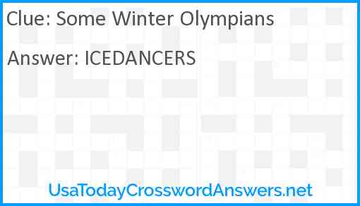 Some Winter Olympians Answer