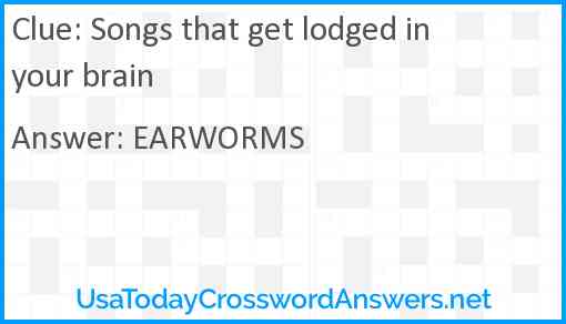 Songs that get lodged in your brain Answer