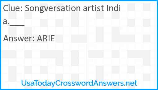 Songversation artist India.___ Answer